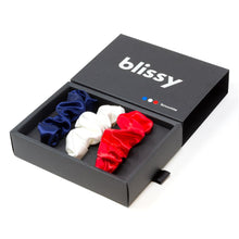 Afbeelding in Gallery-weergave laden, Blissy Hair Scrunchies - Rood, Wit, Blauw